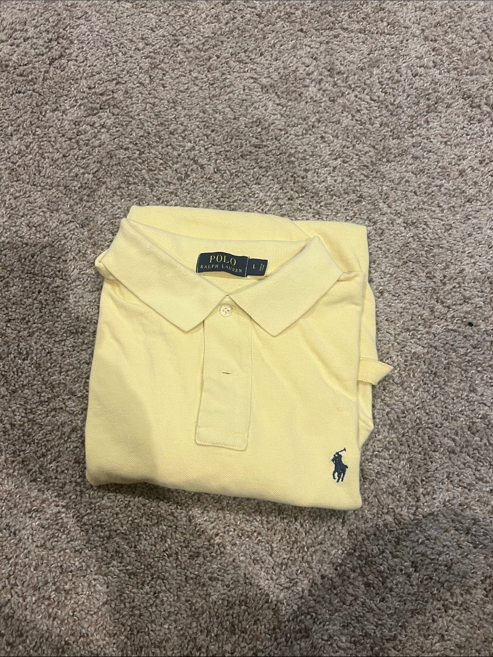 Polo by Ralph Lauren Pale Yellow Cotton Polo with Navy Pony